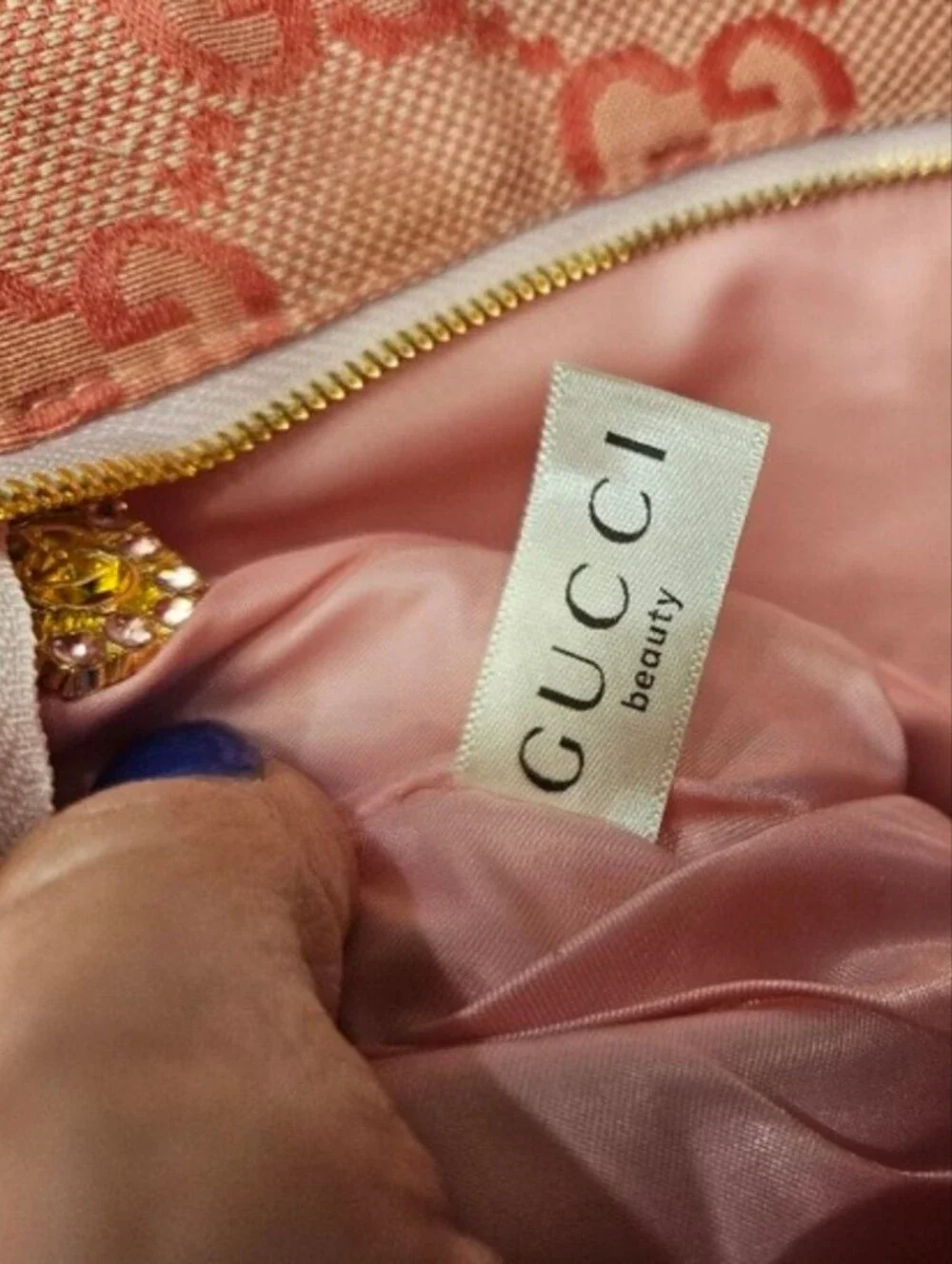 NEW Gucci Beauty Pink GG Tote Pineapple Patch With Charm + Mirror + Décor Set